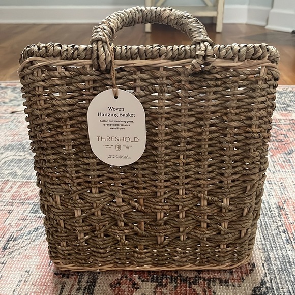 NWT Threshold Handmade Woven Hanging Basket - Picture 3 of 6
